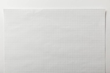 top view of blank squared page on white background clipart