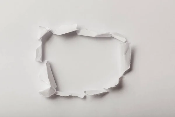 Top View Ripped Sheets Paper White Background — Stock Photo, Image