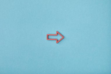 mavi arka plan üzerinde kırmızı yatay çerçeve işaretçisinin Üstten Görünüm