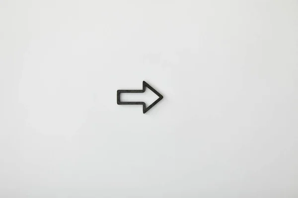 灰色の背景に黒の水平フレーム ポインターのトップ ビュー — ストック写真