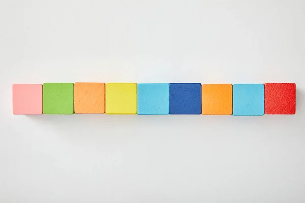 Top View Set Colorful Cubes Grey Background — Stock Photo, Image