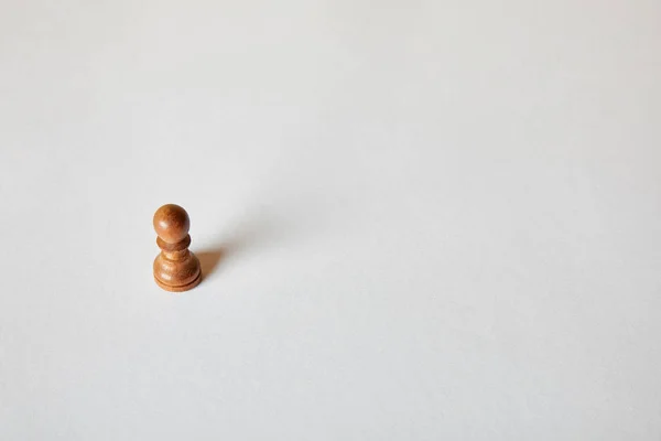 Wooden Pawn Piece Chess Grey Background — Stock Photo, Image
