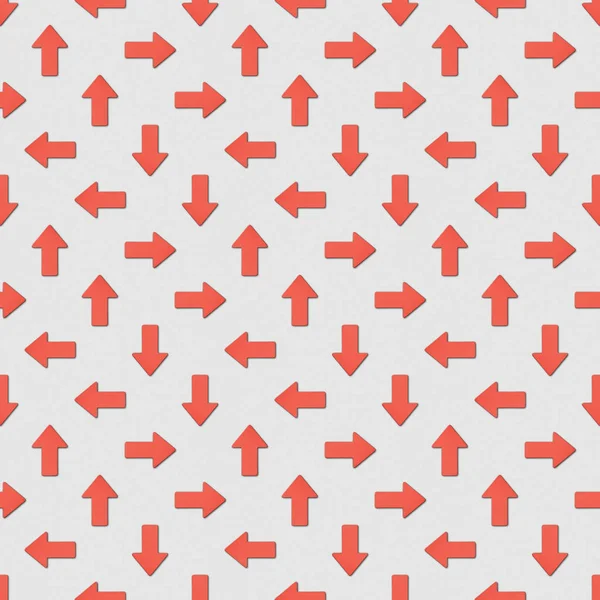 Collage Red Arrows Different Directions Grey Background Seamless Background Pattern — Stock Photo, Image