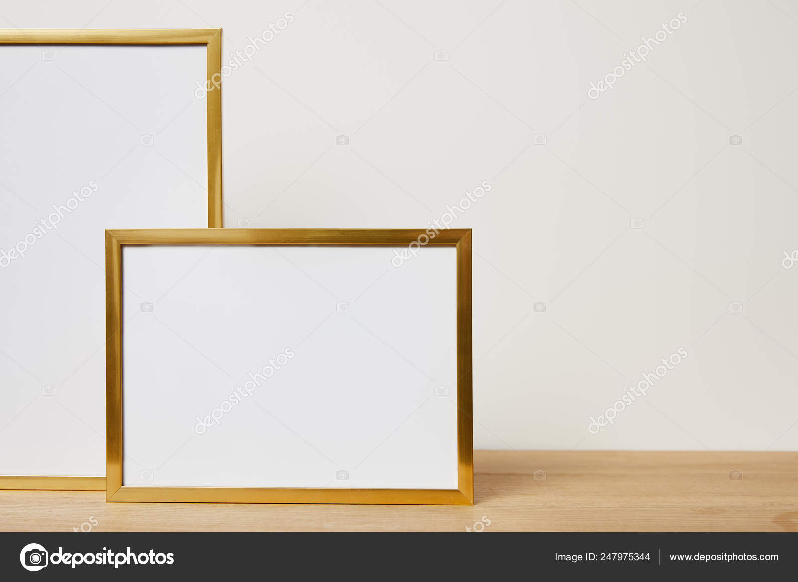 Mock Frames Wooden Table Home — Stock Photo © AntonMatyukha 247975344