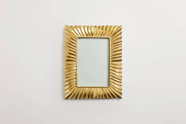 Gouden Decoratieve Frame Witte Achtergrond — Stockfoto