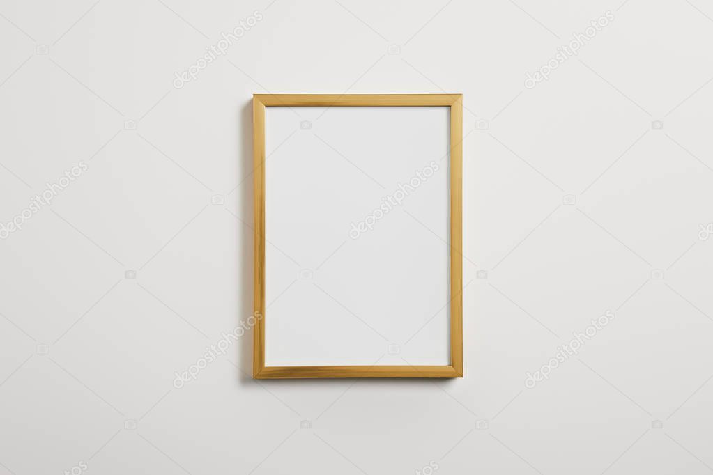 wooden blank frame on white background 