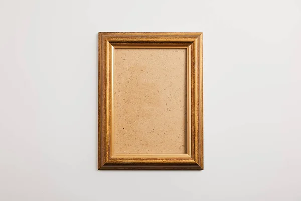 白い背景の上の木製の正方形のフレーム — ストック写真