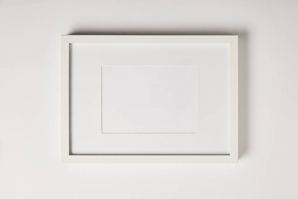 white mock up frame on white background 