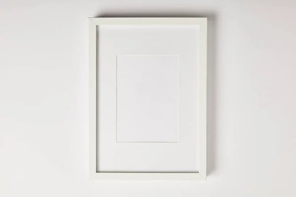 Moldura Decorativa Branca Fundo Branco — Fotografia de Stock