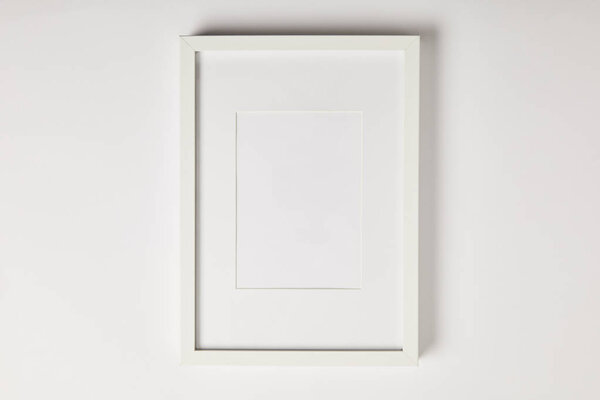 white decorative frame on white background 