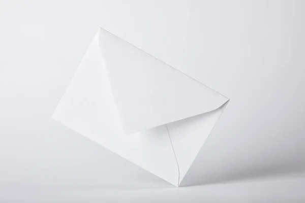 White Empty Envelope Grey Background Copy Space — Stock Photo, Image