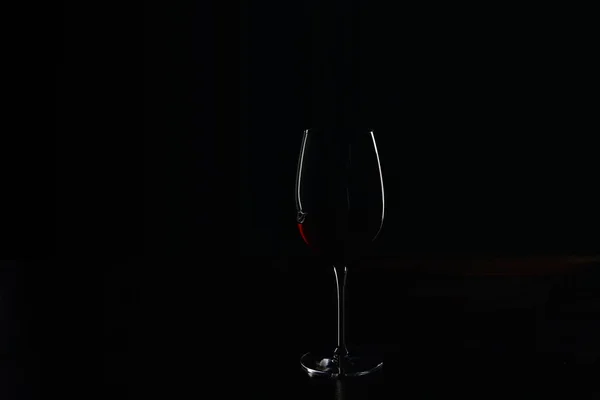 Silhouet Van Glas Bourgondische Rode Wijn Zwart — Stockfoto
