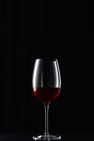 Glass Red Wine Dark Surface Isolated Black — Stock Photo, Image