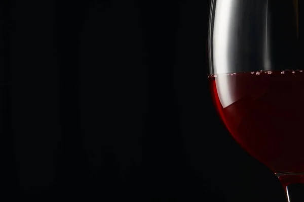 Glass Burgundy Red Wine Isolated Black — Stock Photo, Image