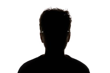 Beyaz kamera izole görünümlü gözlük adam Silhouette