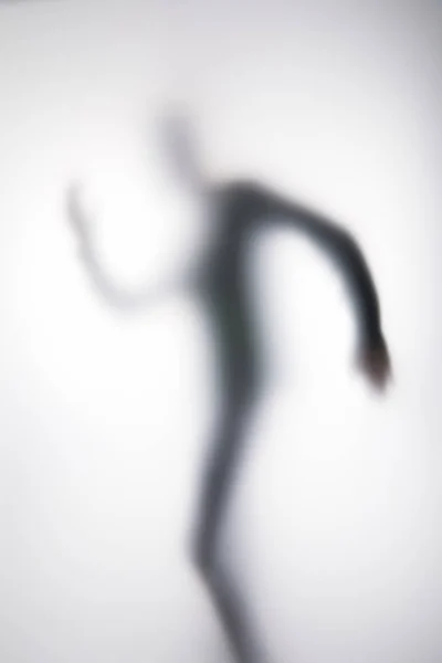 Blurry Silhouette Person Glass White — Stock Photo, Image