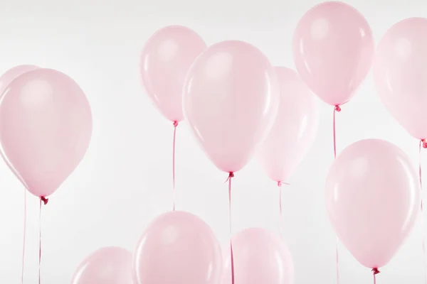 Φόντο Ροζ Μπαλόνια Εορταστική Απομονωθεί Λευκό — Φωτογραφία Αρχείου