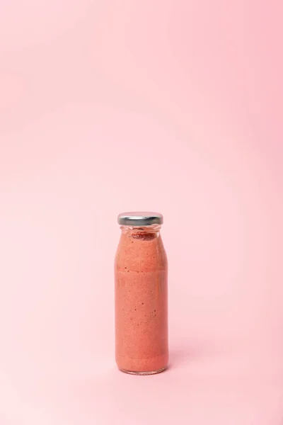 Sweet Fresh Tasty Smoothie Pink Copy Space — Stock Photo, Image