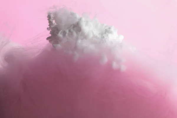 Close View White Pink Paint Mixing Water Isolated Pink — Stock Photo, Image