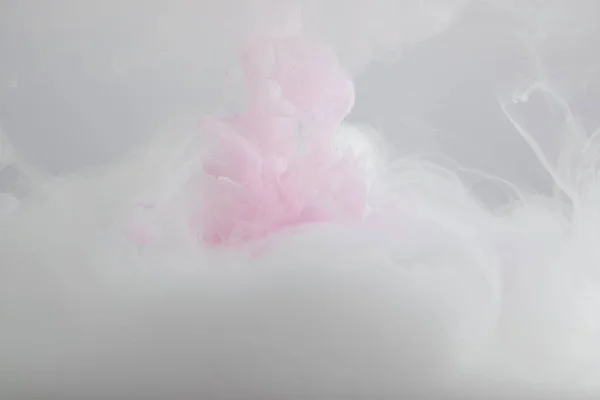 Close View Pink White Paint Mixing Water — Stock Photo, Image