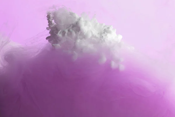 Close View Pink White Paint Mixing Water Isolated Pink — Stock Photo, Image