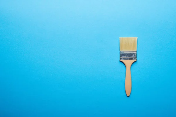 Top View Brush Bright Blue Background Copy Space — Stock Photo, Image