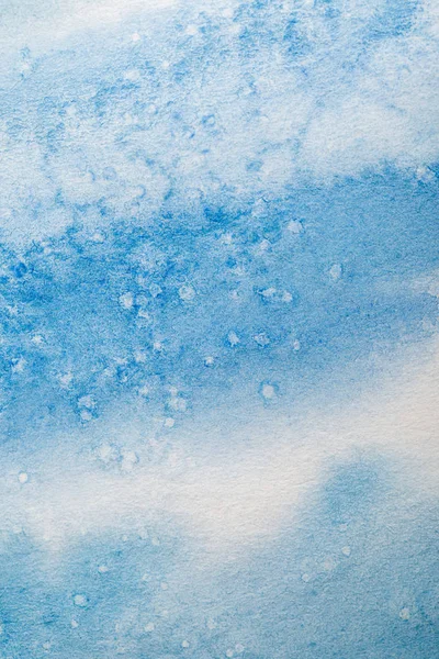Bliska Widok Niebieski Akwarela Wyciek Farby Kropkami Teksturowanej Tle — Zdjęcie stockowe