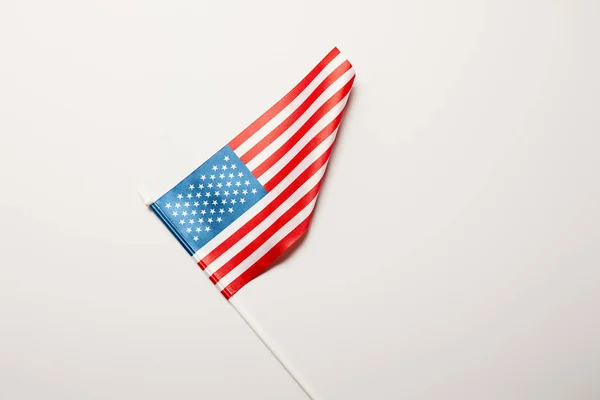 Top View National Usa Flag White Background Copy Space — Stock Photo, Image