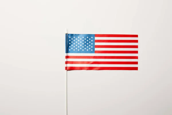 Ansicht Von Oben Der Nationalflagge Der Usa Auf Weißem Hintergrund — Stockfoto