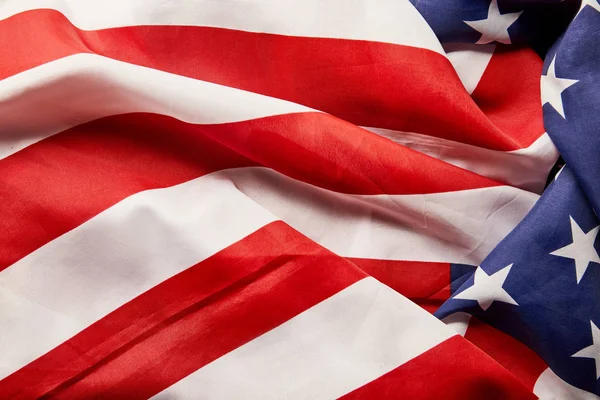 Vista Cerca Arrugada Bandera Nacional Americana — Foto de Stock