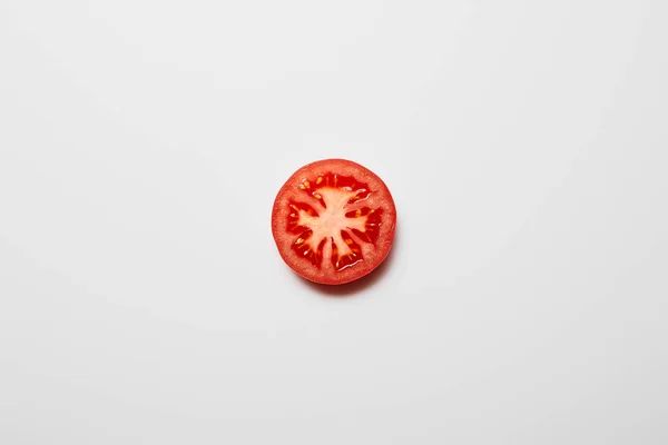 Top View Fresh Tomato Slice White Background — Stock Photo, Image