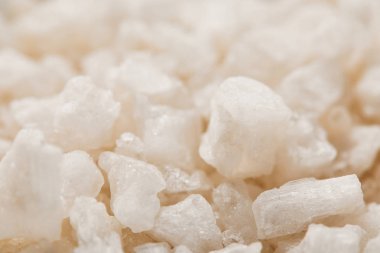 close up view of white textured granulated sea salt  clipart