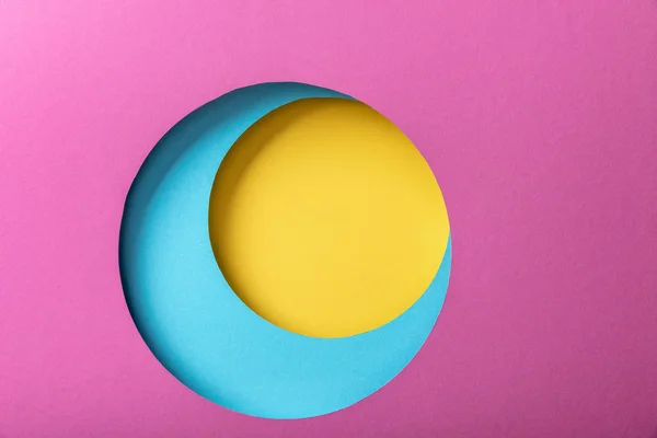 Kreativní Papírové Pozadí Jasně Barvými Kruhy — Stock fotografie