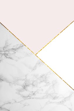geometric background with marble, white and light pink colors  clipart