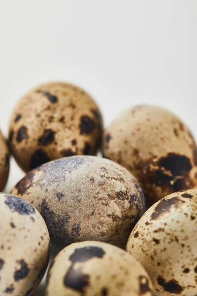 Селективний Фокус Перепелиних Яєць Білій Поверхні — стокове фото