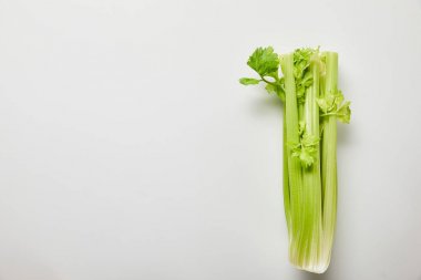 top view of green leek on white background clipart