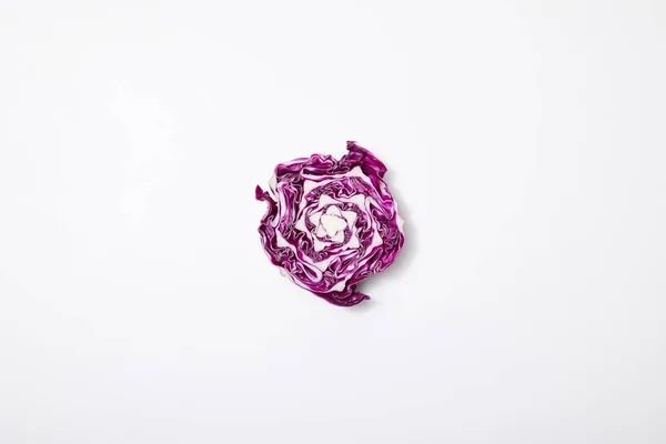 Top View Cut Red Cabbage White Background — Stock Photo, Image