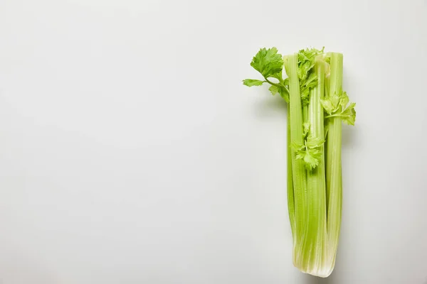 Top View Green Leek White Background — Stock Photo, Image