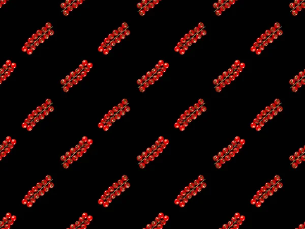 シームレスな背景パターンで分離された赤い有機全体のチェリートマト — ストック写真