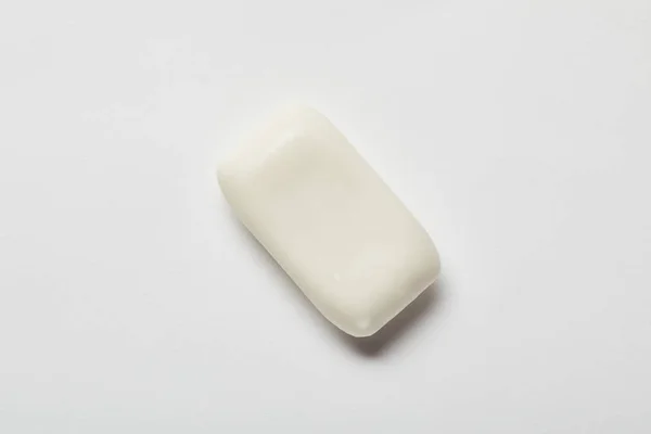 Top View White Soap Grey Background Copy Space — Stock Photo, Image