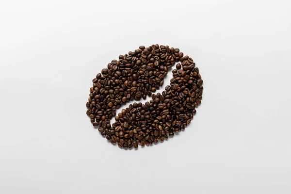 Вид Сверху Зерно Кофе Белом Фоне — стоковое фото