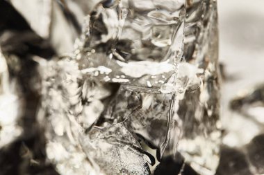 close up view of pure textured melting ice cubes clipart