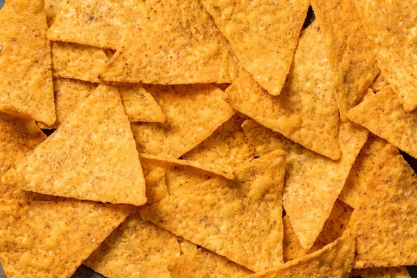 Top View Delicious Traditional Crunchy Mexican Nachos — Stock Photo, Image