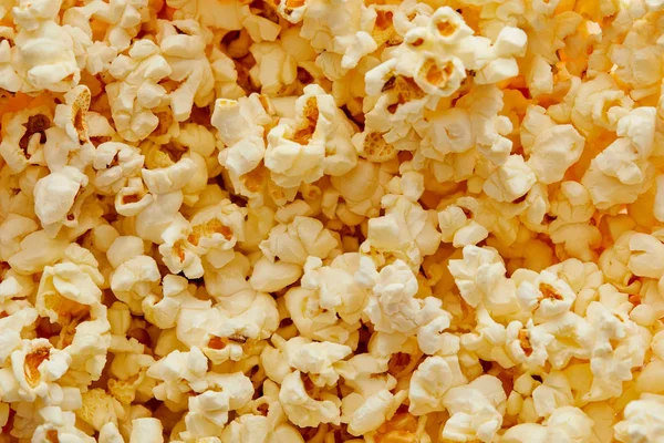 Widok Góry Pyszne Chrupiące Świeże Popcorn — Zdjęcie stockowe