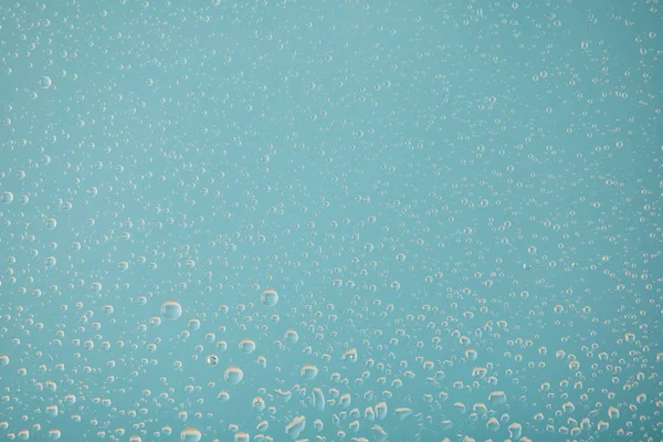 Clear Transparent Water Drops Light Blue Background — Stock Photo, Image