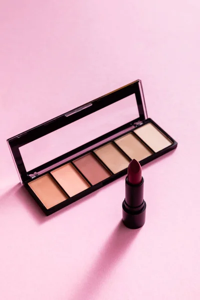 Eye Shadow Palette Lipstick Pink — Stock Photo, Image