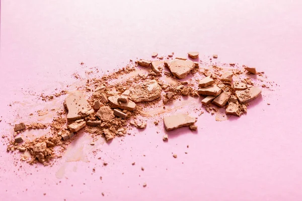 Beige Cracked Face Powder Pink — Stock Photo, Image