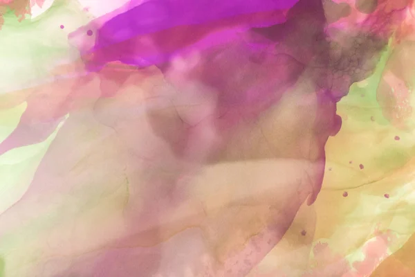 Salpicaduras violetas y marrones de tintas de alcohol como fondo abstracto - foto de stock