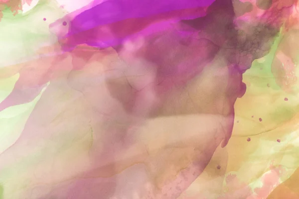Salpicaduras violetas y marrones de tintas de alcohol como fondo abstracto — Stock Photo