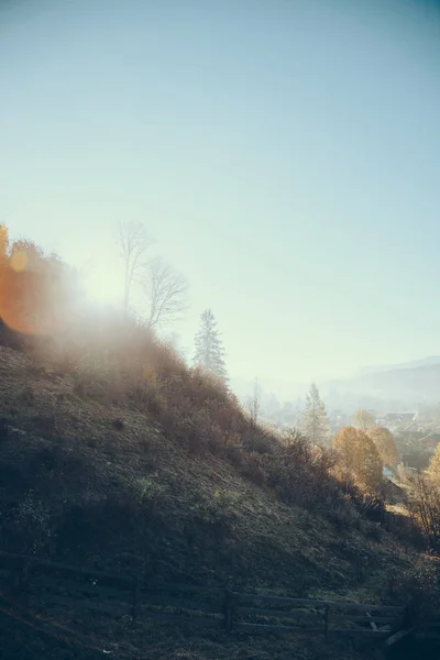 Beautiful Carpathians and Vorokhta town on sunny day, Ukraine — Stock Photo